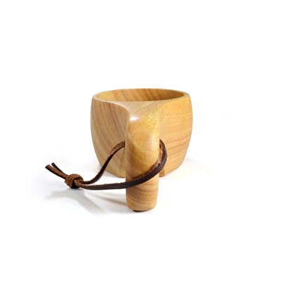 Kubek KUKSA 200 ml z uchwytem DREWNIANY