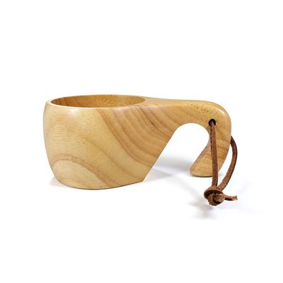 Kubek KUKSA 200 ml z uchwytem DREWNIANY