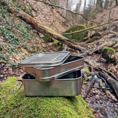 Dwupoziomowy pojemnik na żywność ze stali nierdzewnej Lunchbox Deluxe Double