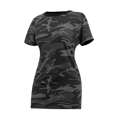 Damska przedłużona koszulka BLACK CAMO