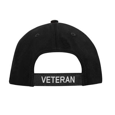 Czapka baseballowa z flagą USA VETERAN CZARNA