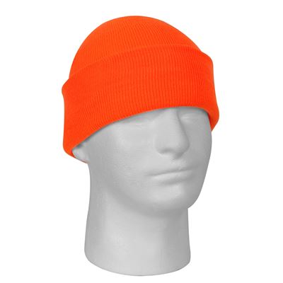 Czapka delikatnie dziana FINE AKRYL ORANŻOWA
