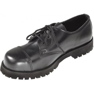 BUTY & BRACES 3 dziurkowe skórzane buty BLACK