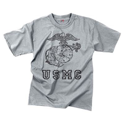 T-shirt VINTAGE USMC GLOBE AND ANCHOR GREY