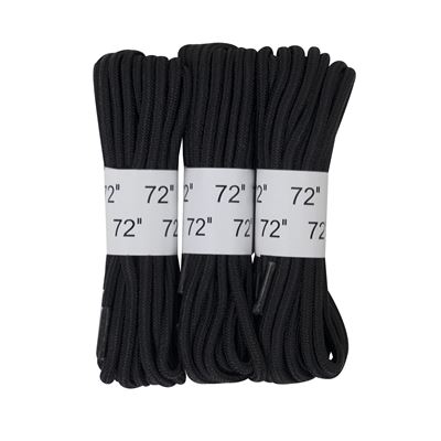Sznurowadła 180 cm / 72" BLACK zestaw 3 par