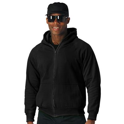 Bluza z kapturem THERMAL na zamek błyskawiczny CZARNA