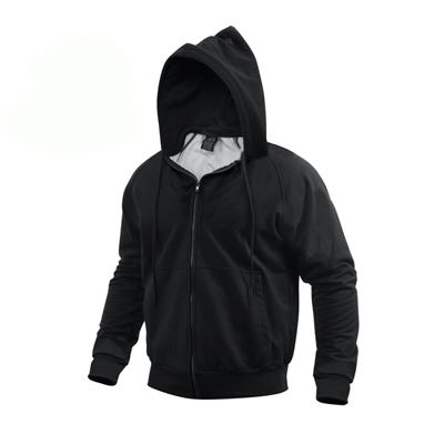 Bluza z kapturem THERMAL na zamek błyskawiczny CZARNA