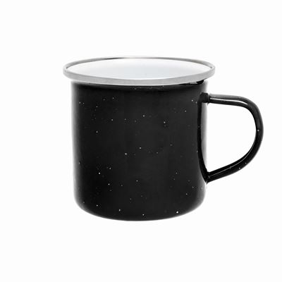 Kubek emaliowany 360 ml z szerokim rantem CZARNY