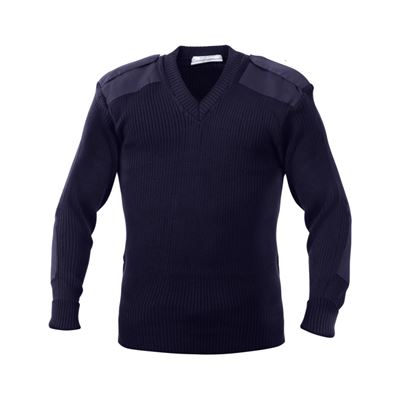 Sweter US ACRYLIC z dekoltem w kształcie litery V, kolor NÁM.MODRÁ