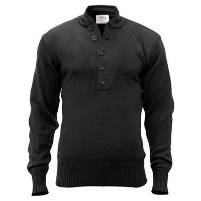 Sweter z 5 guzikami AKRYL CZARNY