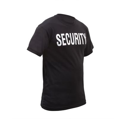 Koszulka z napisem na piersi SECURITY krótki rękaw CZARNA