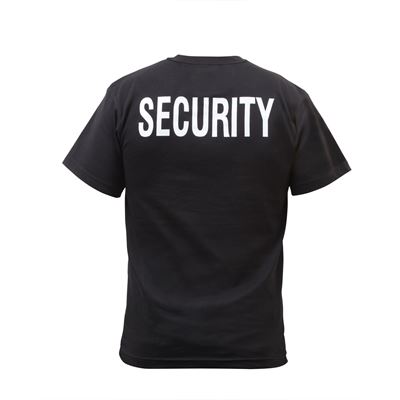 Koszulka z napisem na piersi SECURITY krótki rękaw CZARNA