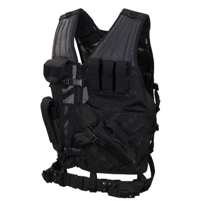 Kamizelka taktyczna CROSS DRAW MOLLE CZARNA rozmiar oversize