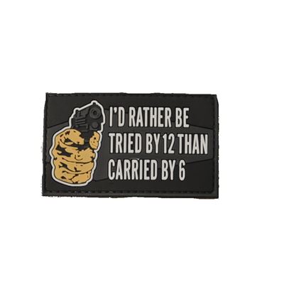 Patch I´D RATHER BE TRIED BY 12 rzep plastikowy