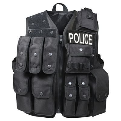 Kamizelka taktyczna POLICE z kieszeniami CZARNA
