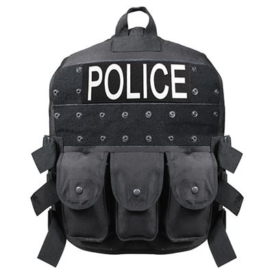 Kamizelka taktyczna POLICE z kieszeniami CZARNA