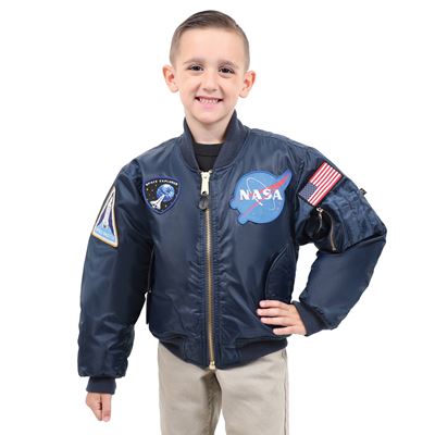 Dziecięca kurtka bomber NASA MA1 FLIGHT BLUE