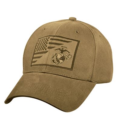 Czapka z wyszytym znakiem USMC i flagą USA COYOTE