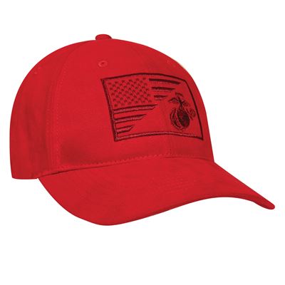 Czapka z wyszytym znakiem USMC i flagą USA CZERWONA ROTHCO 71850 2