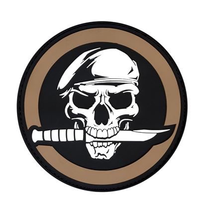 Naszywka MILITARY SKULL WITH KNIFE velcro COYOTE