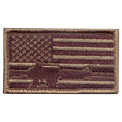 Naszywka z flagą USA i bronią, z rzepem