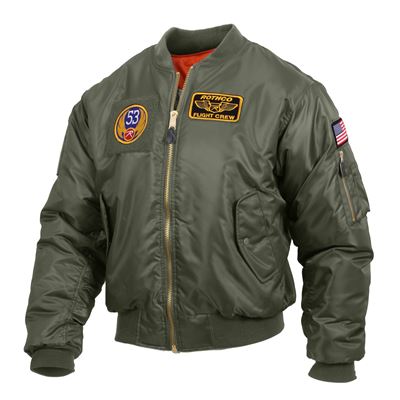 Kurtka z naszywkami MA1 FLIGHT SAGE GREEN