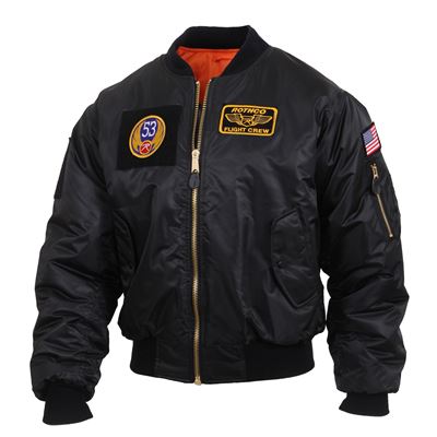 Kurtka z naszywkami MA1 FLIGHT BLACK