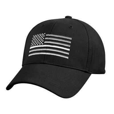 Czapka z flagą USA z białą linią CZARNA