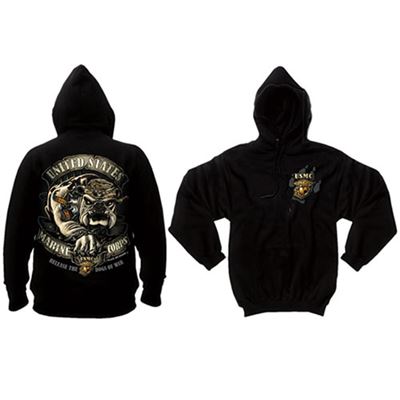 Bluza z kapturem USMC BULLDOG BLACK