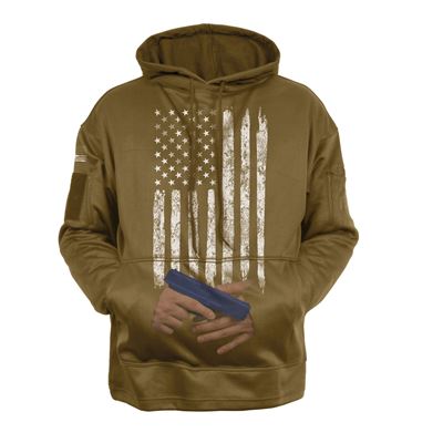 Bluza z kapturem CONCEALED CARRY z flagą USA COYOTE