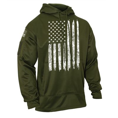Bluza z kapturem CONCEALED CARRY z flagą USA, ZIELONA