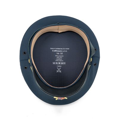 Czapka / czapka typu brigadier Czechosłowacji ze złotą odznaką, NIEBIESKA Armia Czeska 816019-M 1