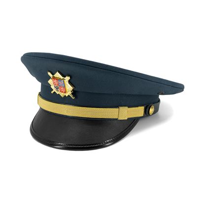 Czapka / czapka typu brigadier Czechosłowacji ze złotą odznaką, NIEBIESKA