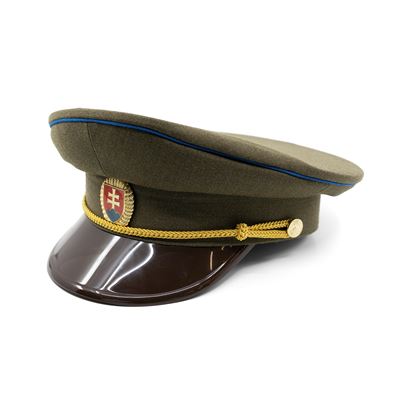 Czapka SK złota naszywka, daszek plastikowy, niebieska linia ZIELONA