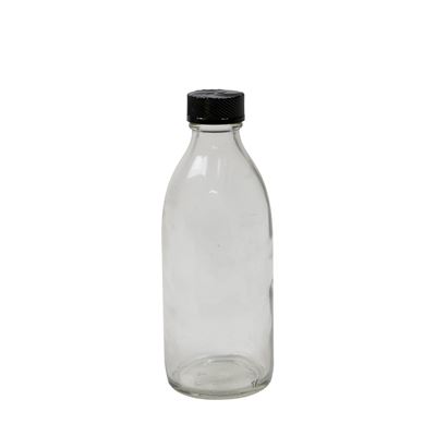 Szklana butelka z wąską szyjką 200 ml z plastikową nakrętką