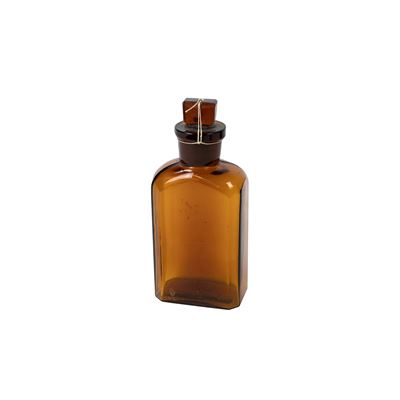 Kwadratowa szklana butelka ze ściętą szyjką 50ml BLACK