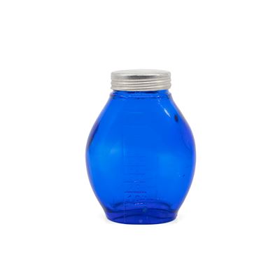 Szklana butelka z nakrętką PLIVÁTKO z miarką 100 ml NIEBIESKA
