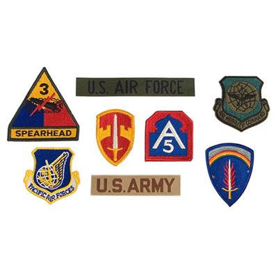 Naszywki US MILITARY różne rodzaje 500 szt