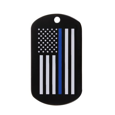 Znaczek identyfikacyjny DOG TAG flaga USA z niebieską linią