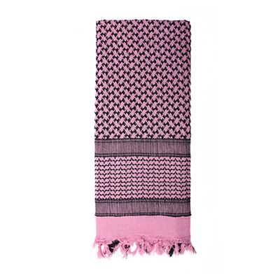 Chusta SHEMAGH 105 x 105 cm RÓŻOWO-CZARNA