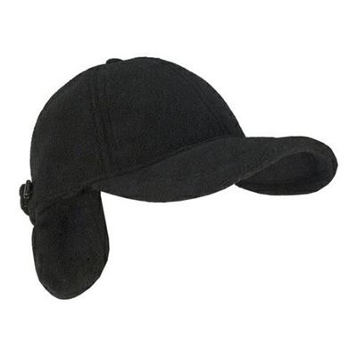Czapka zimowa z nausznikami FLEECE CZARNA