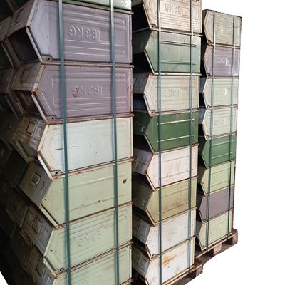Metalowa skrzynia do przechowywania ścięta 63 kg / 400 × 600 × 300 mm używana