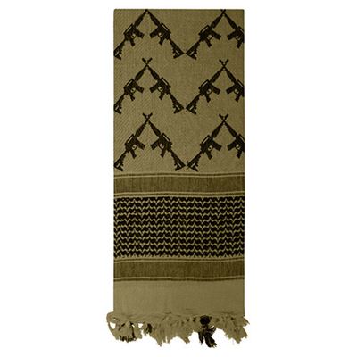 Szalik SHEMAGH CROSSED RIFLES 107 x 107 cm ZIELONY