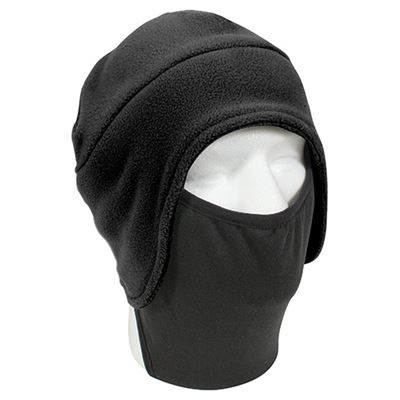 Czapka FLEECE z poliestrową maską CZARNA