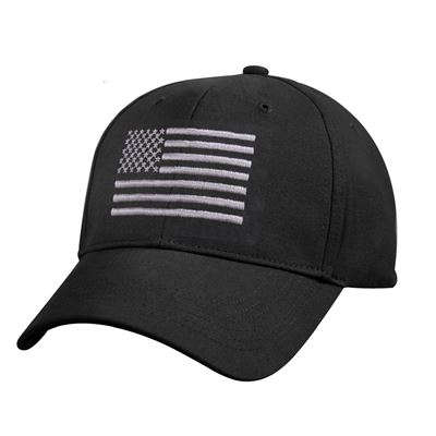 Czapka z daszkiem z flagą USA BLACK/SILVER