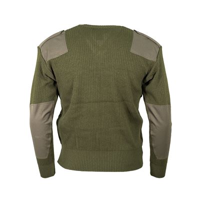 Sweter ITALSKI dekolt w serek wełniany ZIELONY