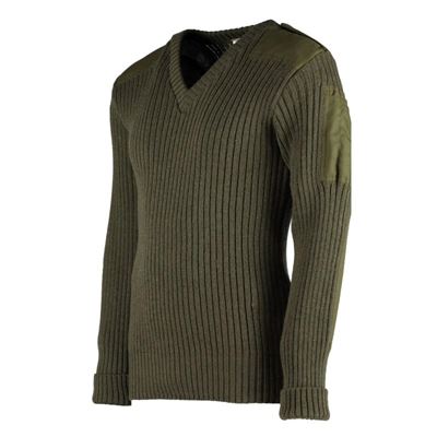 Brytyjski sweter V-neck JUMPER UTILITY GREEN używany
