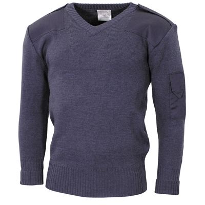 Brytyjski sweter V-neck GREY BLUE używany