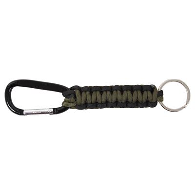 Brelok PARACORD z karabińczykiem ZIELONO-CZARNY