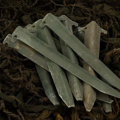 Kołki namiotowe US original ALU, zestaw 10 sztuk, ZIELONE, używane Armia USA 91895401 2
